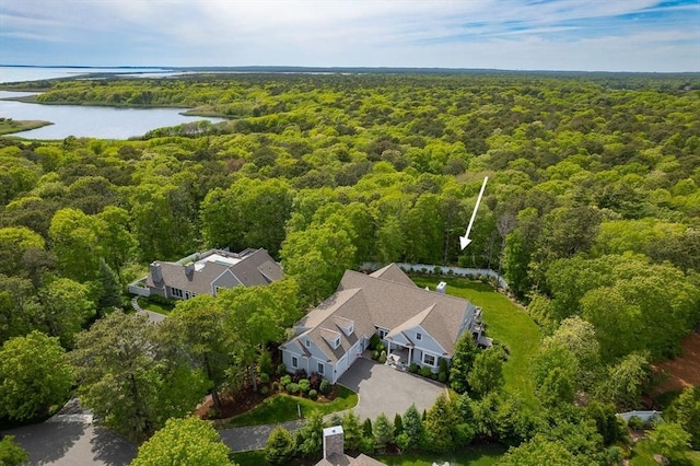 29 Flat Pond Cir, Mashpee, MA 02649 - bird's eye view of a heavily wooded area and a nearby body of water