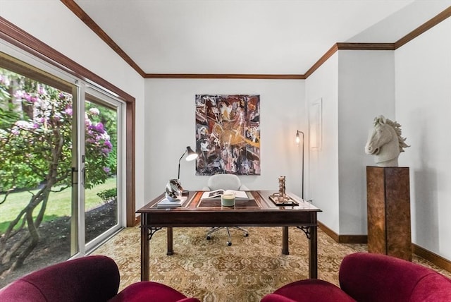 81 Countryside Ln, Milton, MA 02186 - office with ornamental molding and baseboards