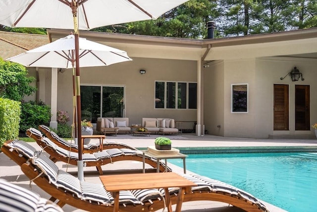 81 Countryside Ln, Milton, MA 02186 - outdoor pool with an outdoor living space and a patio area