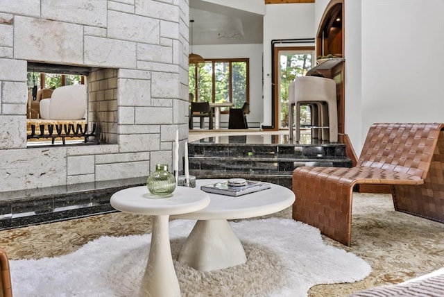 81 Countryside Ln, Milton, MA 02186 - bathroom with plenty of natural light and a multi sided fireplace