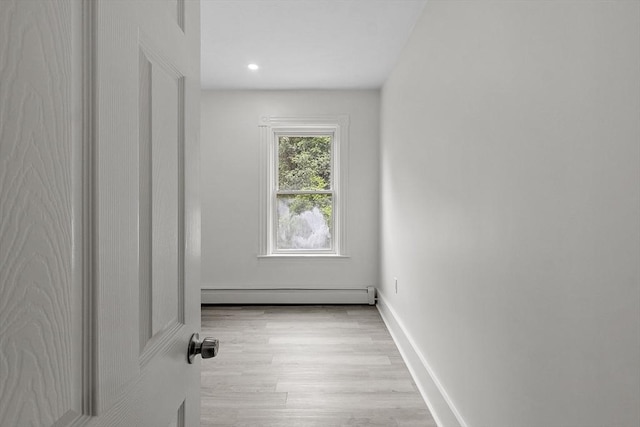 551 Chestnut St, Athol, MA 01331 - spare room featuring baseboard heating, light wood-type flooring, and recessed lighting