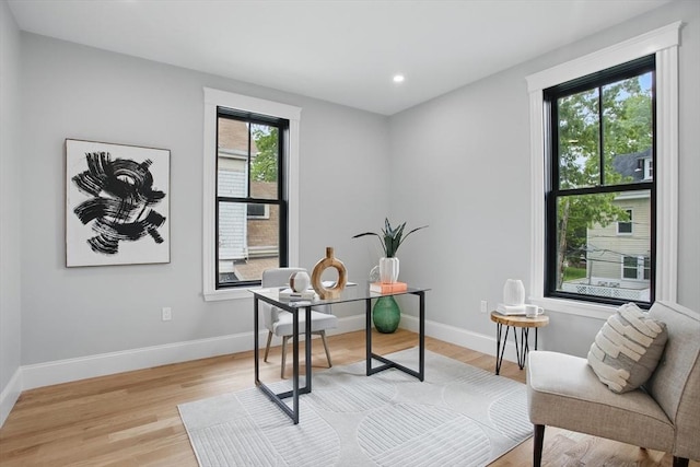 61 Lyndhurst St Unit A, Boston, MA 02124 - office area with light wood-style floors, recessed lighting, and baseboards
