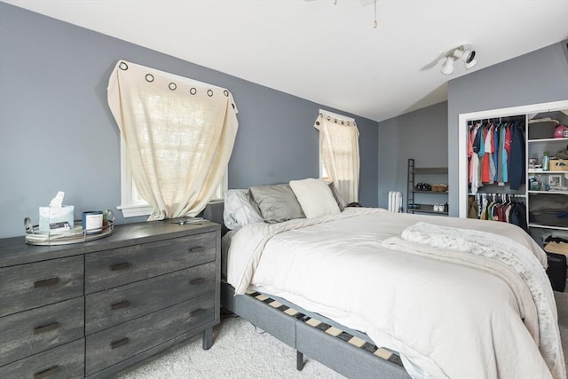 38 Colonial Rd, Weymouth, MA 02191 - bedroom featuring lofted ceiling, carpet floors, and a closet