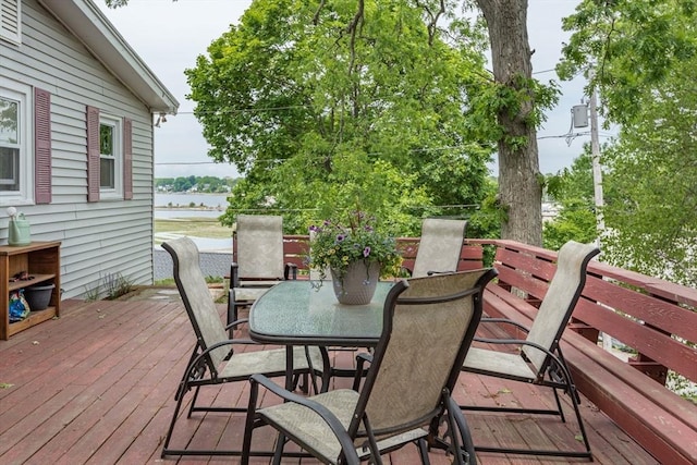 38 Colonial Rd, Weymouth, MA 02191 - wooden terrace featuring outdoor dining area and a water view