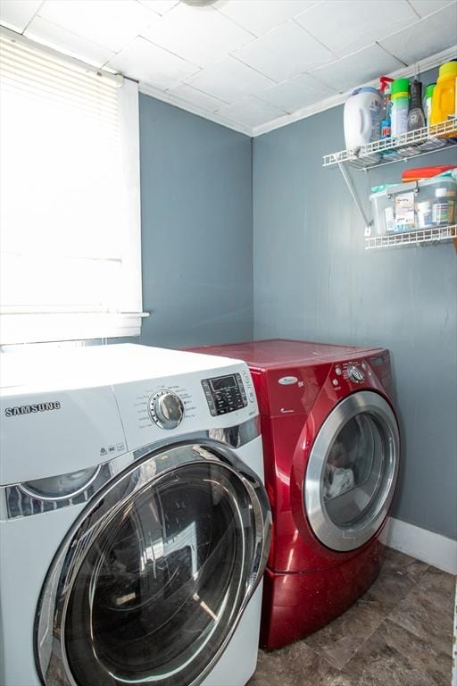 laundry room featuring separate washer and dryer