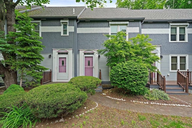 141 Pleasant St Unit 7, Attleboro, MA 02703 - townhome / multi-family property featuring roof with shingles and a wooden deck