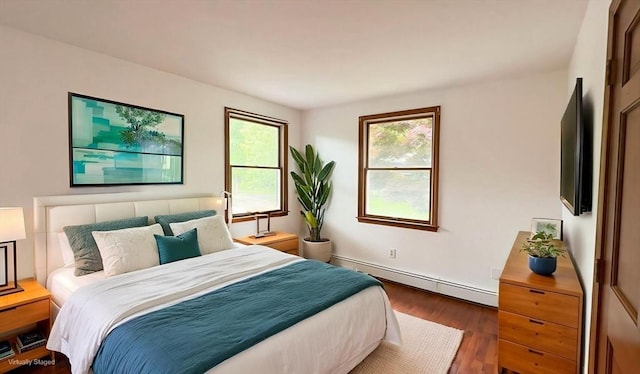 2 Robert Cohen Dr, Canton, MA 02021 - bedroom featuring a baseboard heating unit, wood finished floors, multiple windows, and baseboards