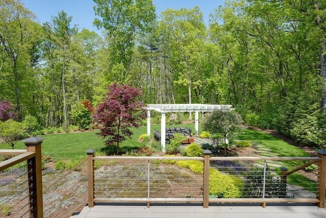 view of property's community with a pergola