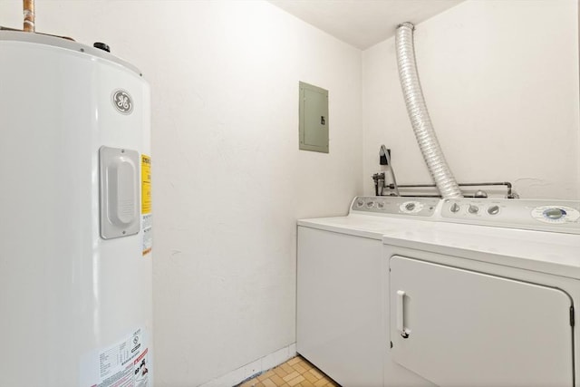 82 Neponset St Unit E, Canton, MA 02021 - laundry area with electric water heater, electric panel, and washer and clothes dryer