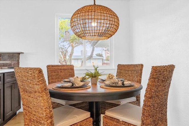 dining area featuring light hardwood / wood-style floors