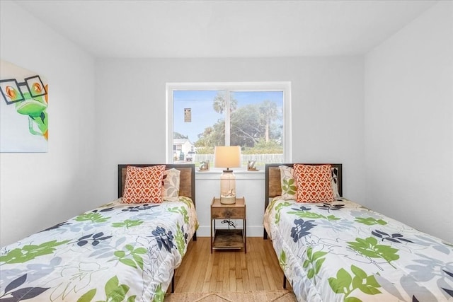 bedroom featuring light hardwood / wood-style flooring