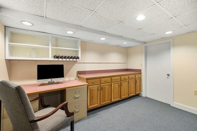 3 Tally Ho Dr, Hamilton, MA 01982 - carpeted office space with recessed lighting, a drop ceiling, and baseboards