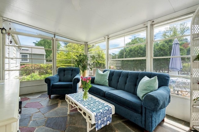 39 Manton Rd, Swampscott, MA 01907 - sunroom with an outdoor living space, healthy amount of natural light, and lofted ceiling