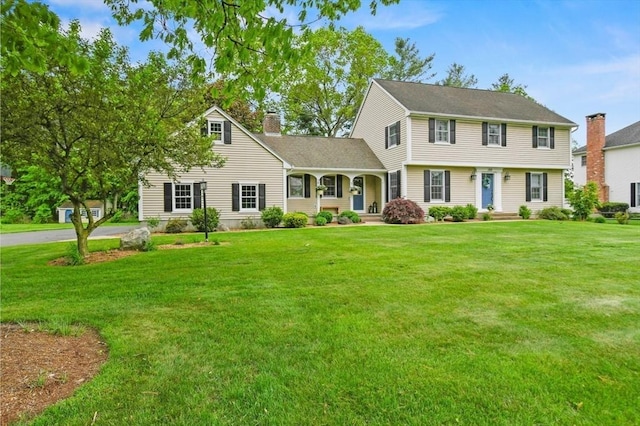 188 Munger Hill Rd, Westfield, MA 01085 - view of front of property featuring a front yard and a chimney