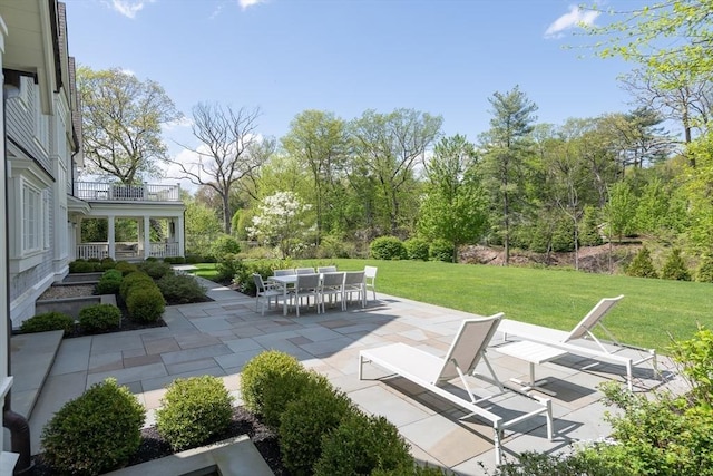 8 Hidden Rd, Weston, MA 02493 - view of patio / terrace with outdoor dining area and a balcony