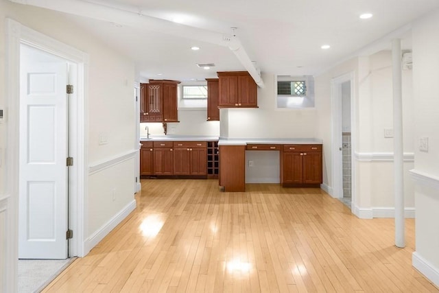 kitchen featuring light wood-type flooring