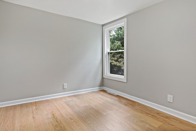 empty room featuring light wood-type flooring