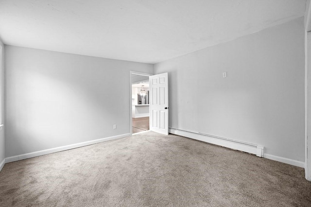 853 Oxford St S, Auburn, MA 01501 - unfurnished room featuring a baseboard radiator, carpet flooring, and baseboards