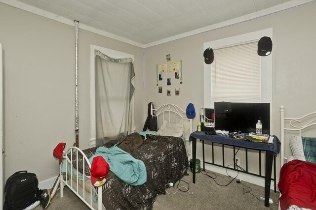 74 Everett St, Springfield, MA 01104 - carpeted bedroom with ornamental molding