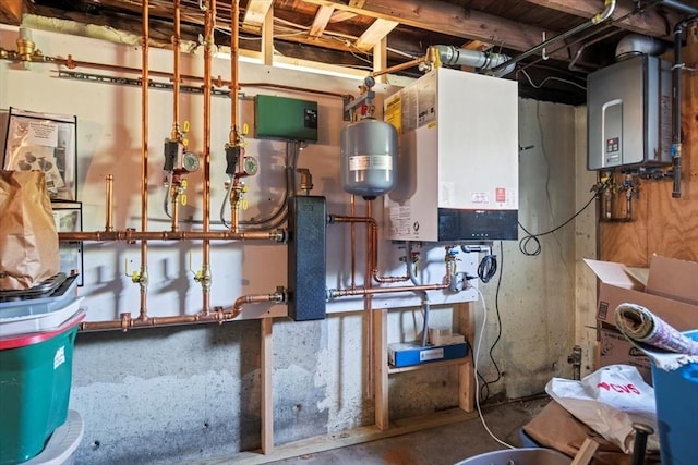12 14th St, Newbury, MA 01951 - utility room featuring tankless water heater