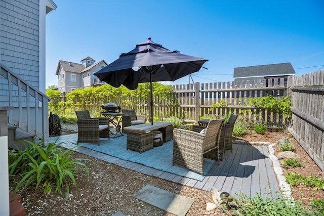 12 14th St, Newbury, MA 01951 - wooden deck with a fenced backyard