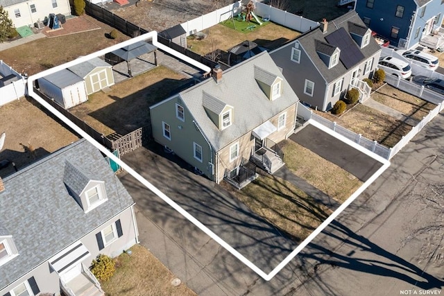 aerial view featuring a residential view