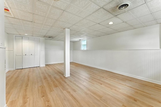 78 Saratoga Ave, Chicopee, MA 01013 - below grade area with wood finished floors, wainscoting, and recessed lighting