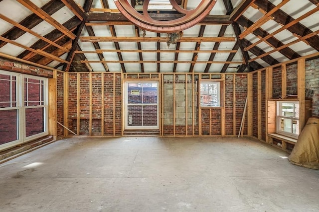 miscellaneous room featuring vaulted ceiling