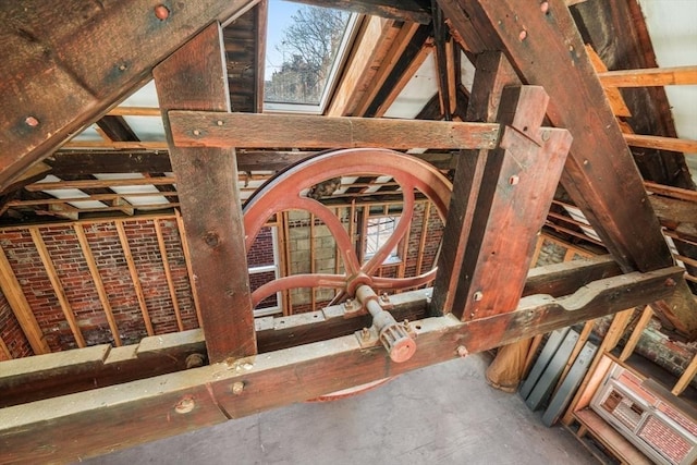 view of unfinished attic