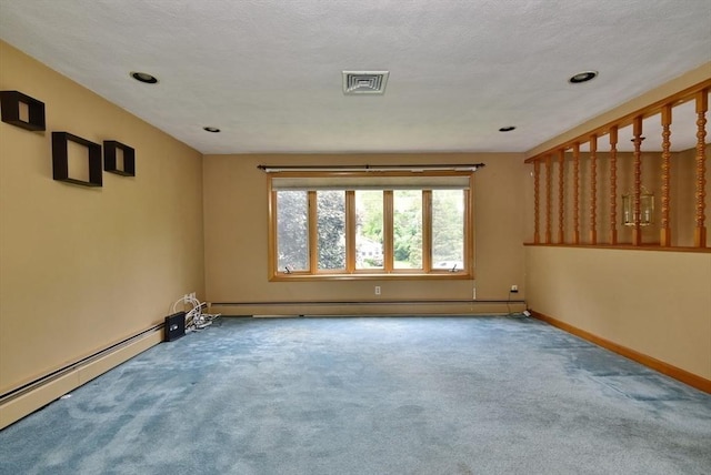 767 S Main St, Bellingham, MA 02019 - empty room featuring carpet flooring, baseboard heating, and recessed lighting