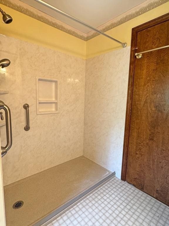 486 Turners Falls Rd, Montague, MA 01351 - full bathroom featuring a shower and tile patterned floors