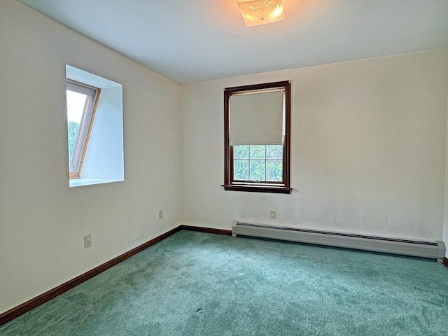 486 Turners Falls Rd, Montague, MA 01351 - empty room featuring a baseboard radiator, carpet flooring, and baseboards