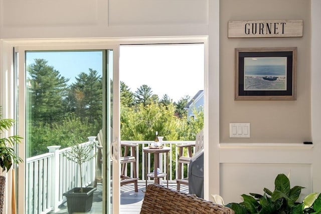 view of doorway to outside