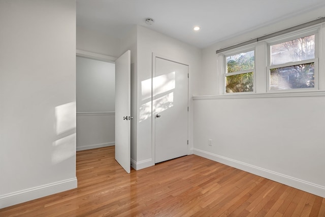 interior space with light hardwood / wood-style floors