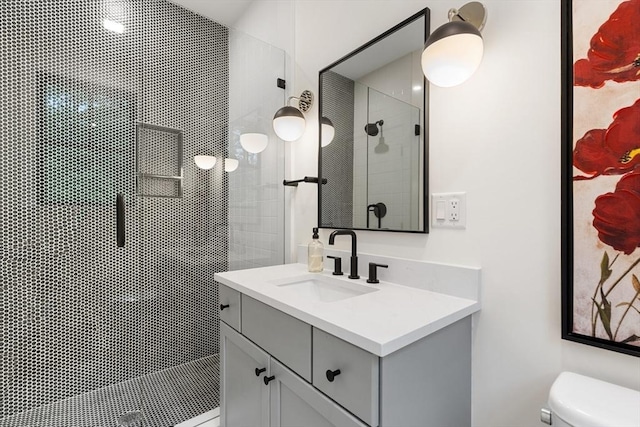 92 Cedar St, Lexington, MA 02421 - full bath featuring vanity, a shower stall, and toilet