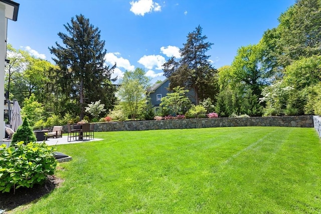 92 Cedar St, Lexington, MA 02421 - view of green lawn with a patio area