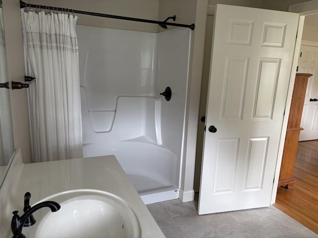 43 Caddyshack Dr, Chicopee, MA 01020 - full bathroom with a shower with curtain and tile patterned flooring