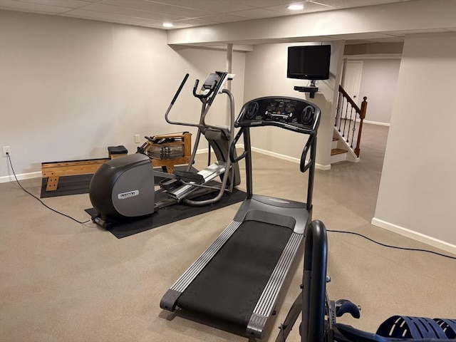 43 Caddyshack Dr, Chicopee, MA 01020 - exercise room with a drop ceiling and recessed lighting