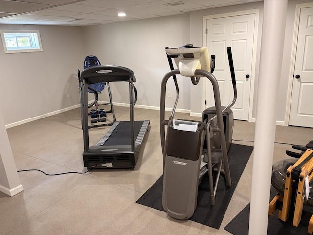 43 Caddyshack Dr, Chicopee, MA 01020 - workout room with a paneled ceiling and carpet