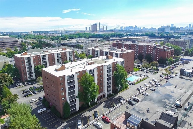 drone / aerial view featuring a view of city