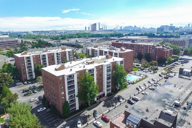 drone / aerial view featuring a view of city
