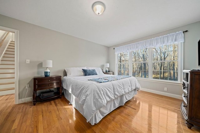 bedroom featuring light hardwood / wood-style flooring