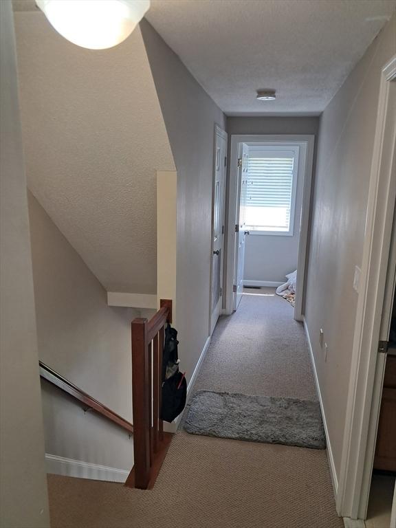 3901 Woodbridge Rd Unit 3901, Peabody, MA 01960 - corridor featuring carpet flooring, baseboards, and a textured ceiling