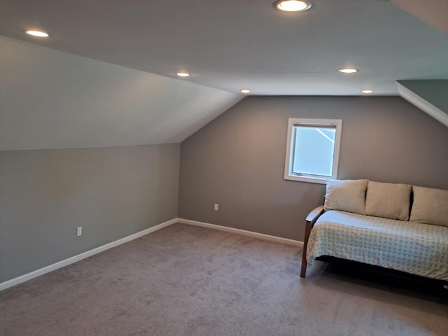 3901 Woodbridge Rd Unit 3901, Peabody, MA 01960 - bedroom featuring carpet, vaulted ceiling, baseboards, and recessed lighting