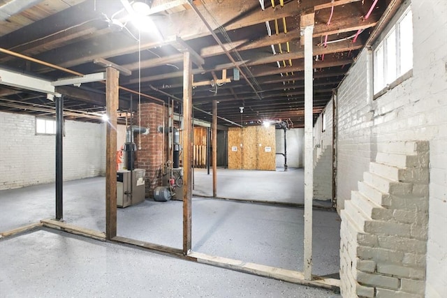 basement with plenty of natural light