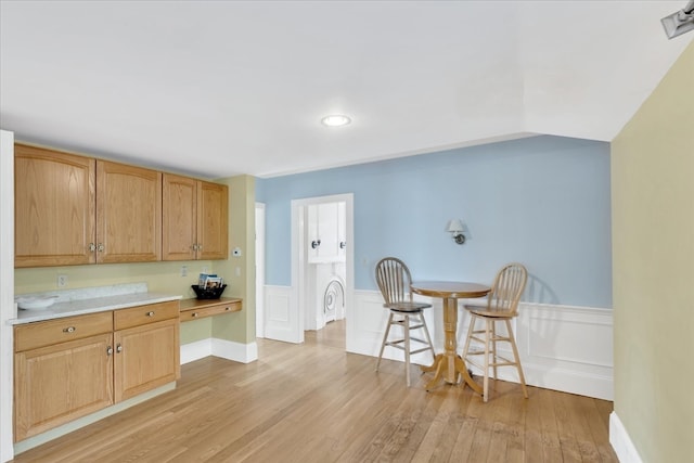 kitchen featuring light hardwood / wood-style flooring