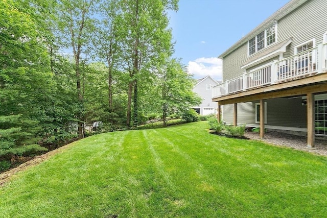 10 Londonderry Ln, Georgetown, MA 01833 - view of grassy yard featuring a deck