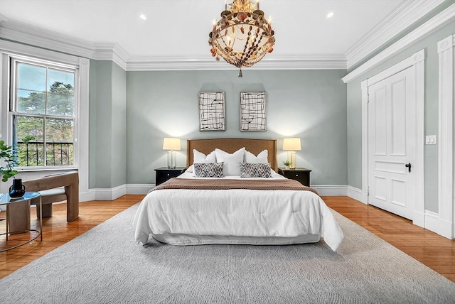 318 Commonwealth Ave Unit 3, Boston, MA 02115 - bedroom featuring wood finished floors, crown molding, and recessed lighting