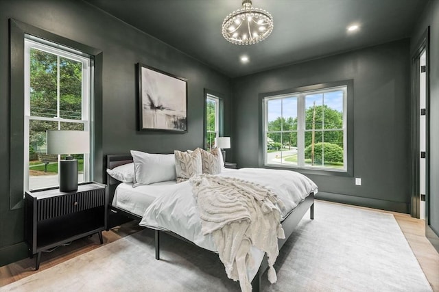 1 Maud Graham Cir, Burlington, MA 01803 - bedroom with wood finished floors, a chandelier, and recessed lighting