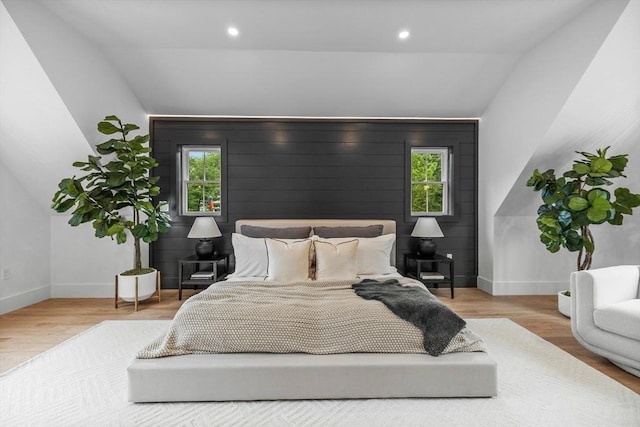 1 Maud Graham Cir, Burlington, MA 01803 - bedroom with lofted ceiling, wood finished floors, and recessed lighting